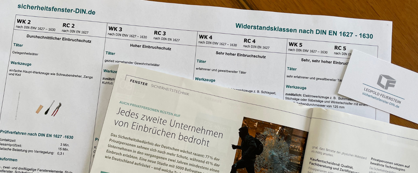 Aktueller Artikel aus der Glaswelt auf der Übersicht der Widerstandsklassen nach DIN EN 1627-1630