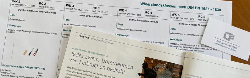 Aktueller Artikel aus der Glaswelt auf der Übersicht der Widerstandsklassen nach DIN EN 1627-1630